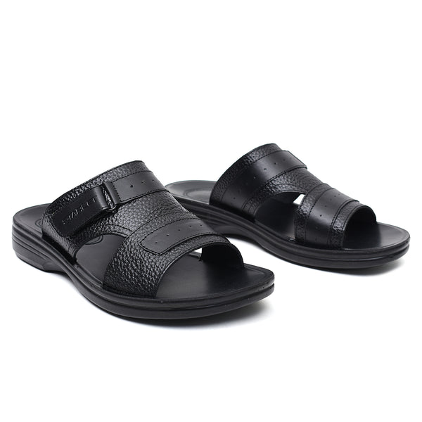 Starlet LEATHER SLIPPER - VO-631 BLACK MEN SLIPPER