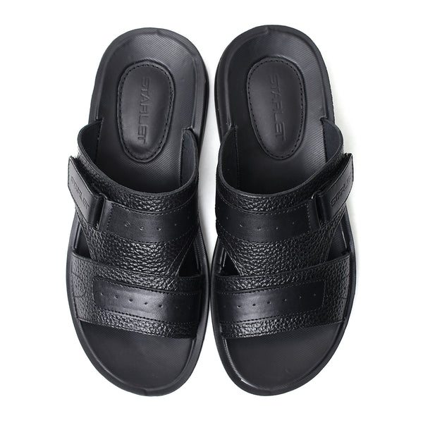 Starlet LEATHER SLIPPER - VO-631 BLACK MEN SLIPPER