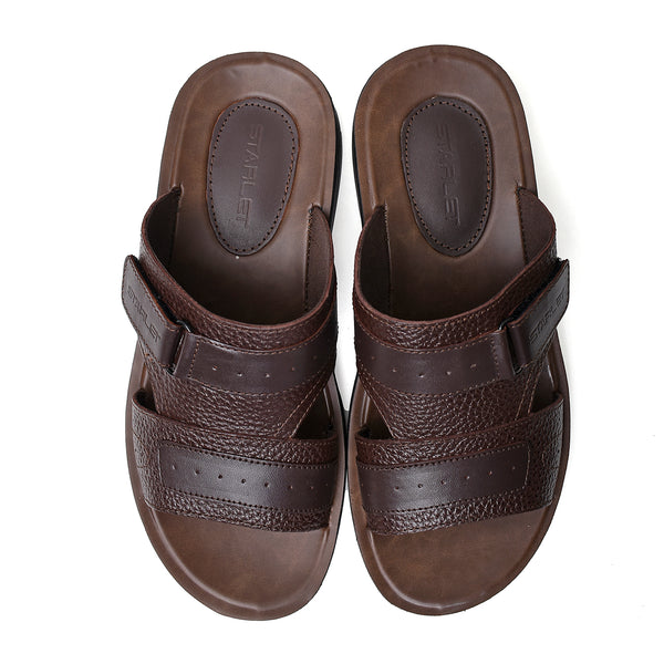 Starlet LEATHER SLIPPER - VO-631 BROWN MEN SLIPPER