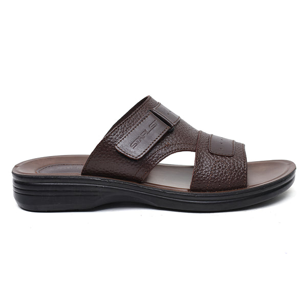starlet LEATHER SLIPPER - VO-631 BROWN MEN SLIPPER