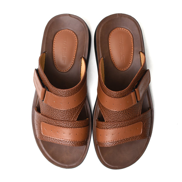 Starlet LEATHER SLIPPER - VO-631 TAN MEN SLIPPER