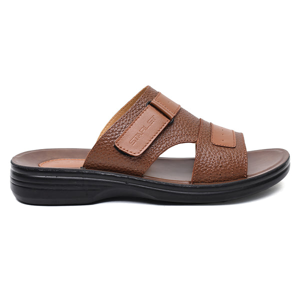 starlet LEATHER SLIPPER - VO-631 TAN MEN SLIPPER