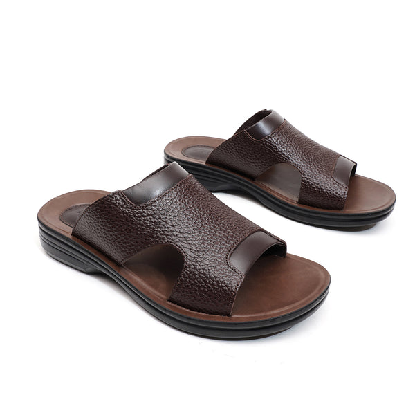 Starlet LEATHER SLIPPER - VO-632 BROWN MEN SLIPPER