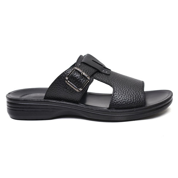 starlet LEATHER SLIPPER - VO-633 BLACK MEN SLIPPER