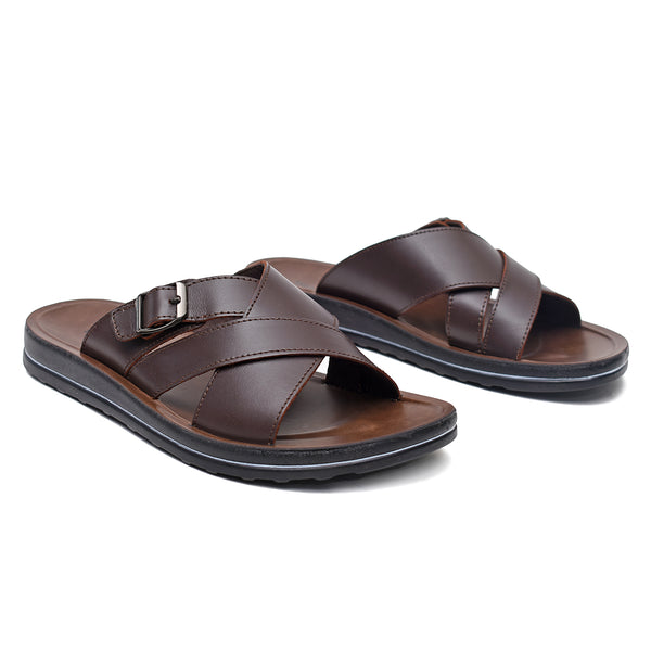 Starlet LEATHER SLIPPER - WA-1829 BROWN MEN SLIPPER