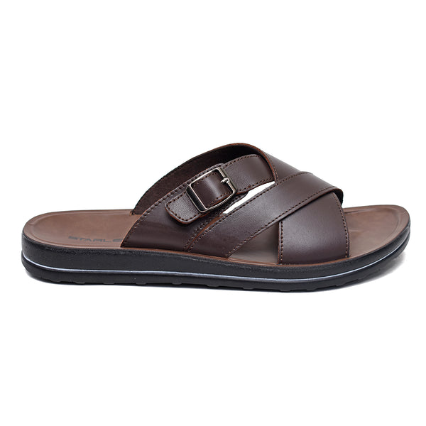starlet LEATHER SLIPPER - WA-1829 BROWN MEN SLIPPER