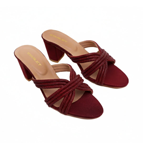 starlet MML-0011 MAROON WOMEN HEELS