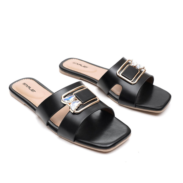 starlet SLANA-31 BLACK WOMEN FLATS