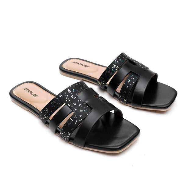 starlet SLANA-32 BLACK WOMEN FLATS