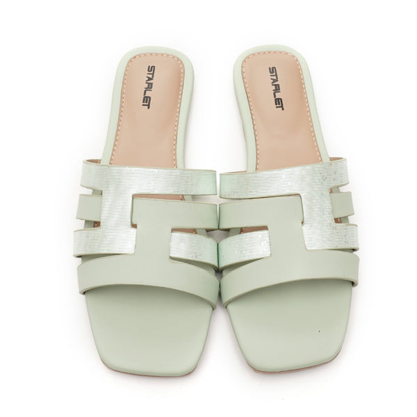 starlet SLANA-32 GREEN WOMEN FLATS