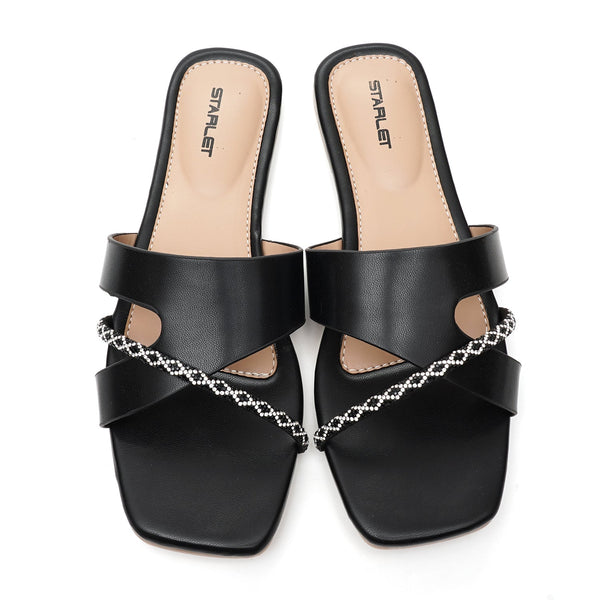 Starlet SLANA-33 BLACK WOMEN FLATS