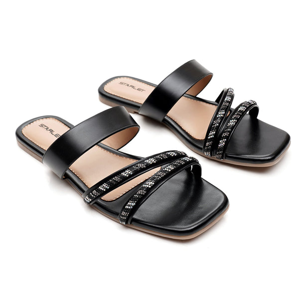 Starlet SLANA-34 BLACK WOMEN FLATS