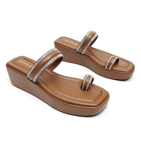 Starlet SRL-0002 BROWN WOMEN SLIPPER