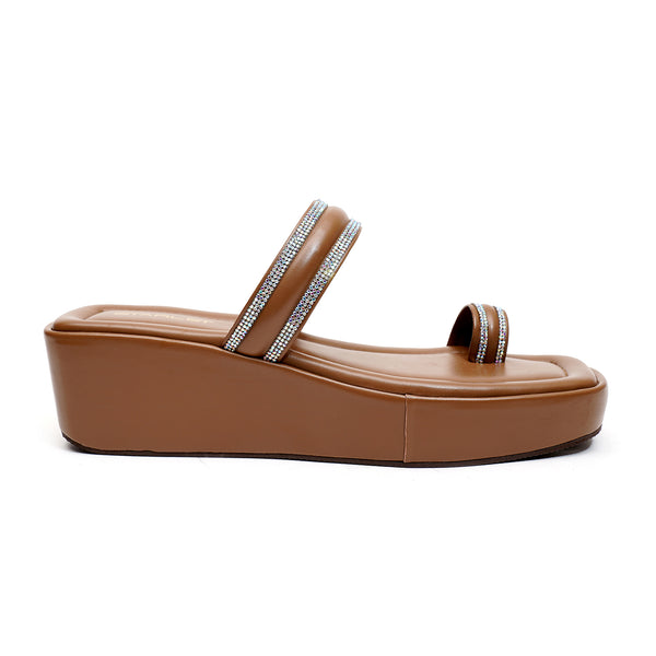 starlet SRL-0002 BROWN WOMEN SLIPPER