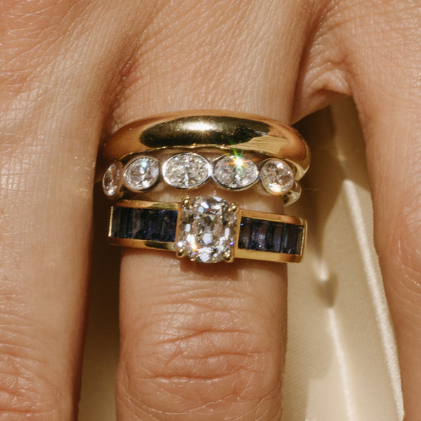 Starling 1.16ct Old Mine Lab Diamond And Sapphire Millay Ring