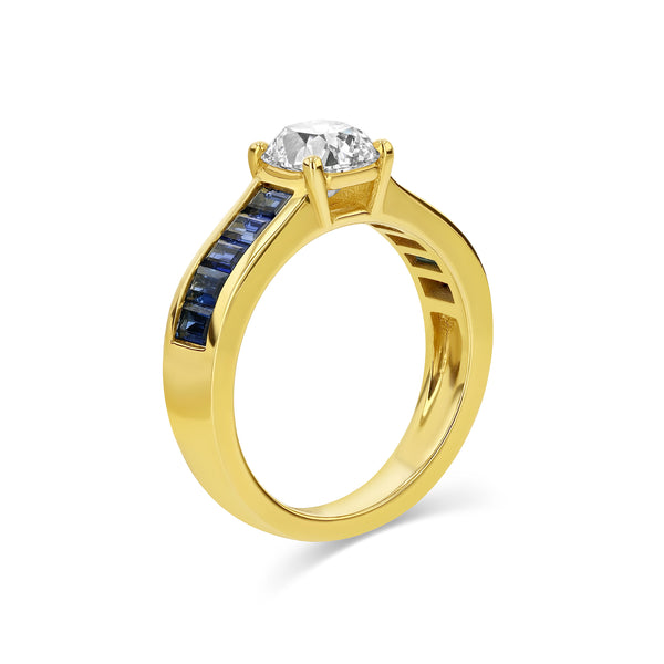 Starling 1.16ct Old Mine Lab Diamond And Sapphire Millay Ring
