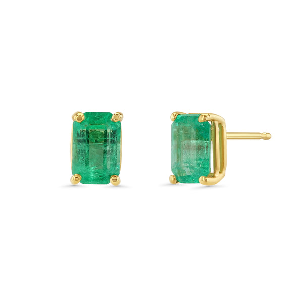starling 1.75ct Zambian Emerald Prong Set Stud Earrings
