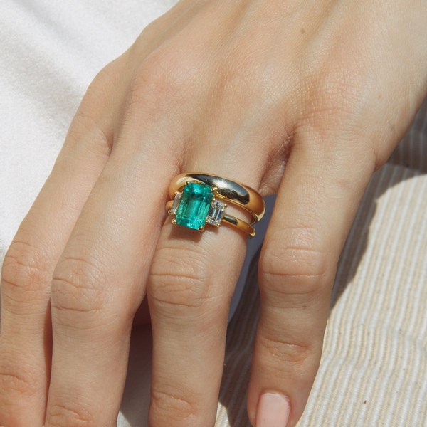 Starling 1.95ct Muzo Emerald And Diamond Three-Stone Ring