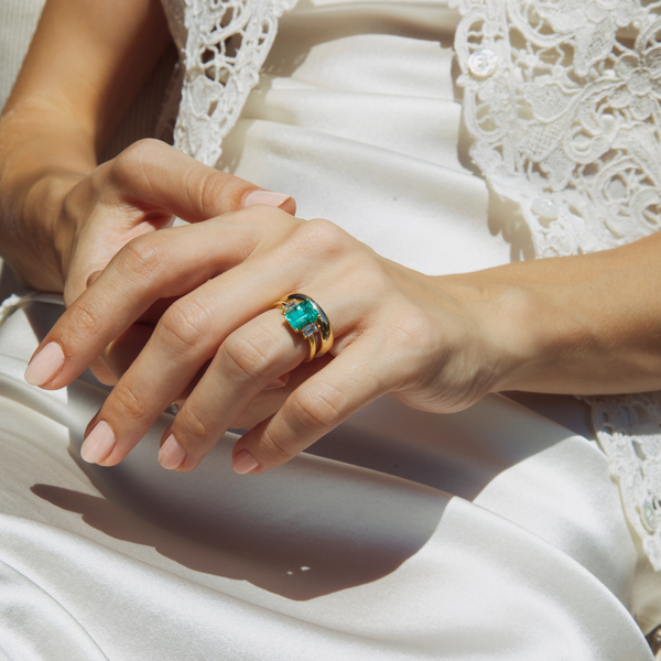 Starling 1.95ct Muzo Emerald And Diamond Three-Stone Ring