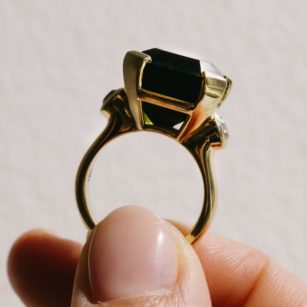 Starling 15.86ct Tourmaline & Diamond Three Stone Ring