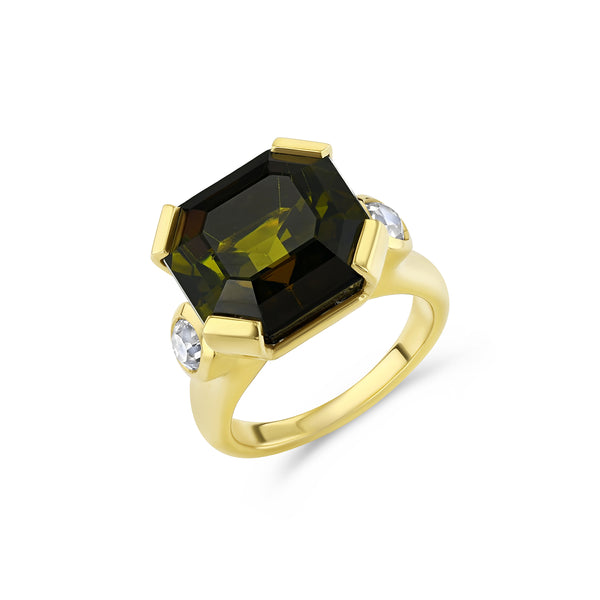 starling 15.86ct Tourmaline & Diamond Three Stone Ring