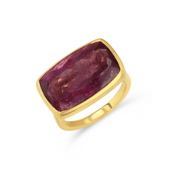 starling 16.31ct Pink Tourmaline Elongated Cushion Bezel Ring