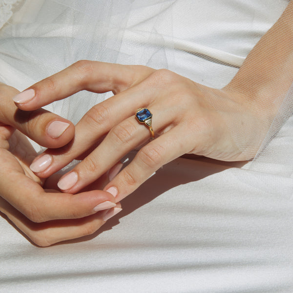 Starling 2.08ct Sapphire And Diamond Trillion Three Stone Ring