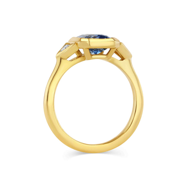 Starling 2.08ct Sapphire And Diamond Trillion Three Stone Ring