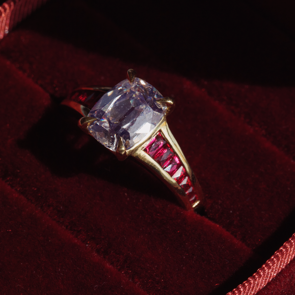 Starling 2.21ct Old Mine Cut Diamond & Ruby Millay Ring