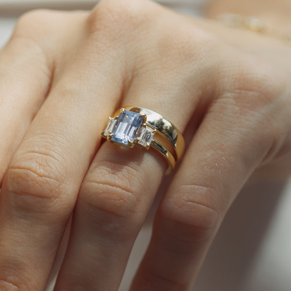 Starling 2.67ct Sapphire And Lab Diamond Three Stone Ring