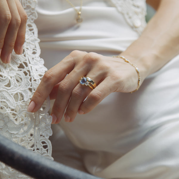 Starling 2.67ct Sapphire And Lab Diamond Three Stone Ring