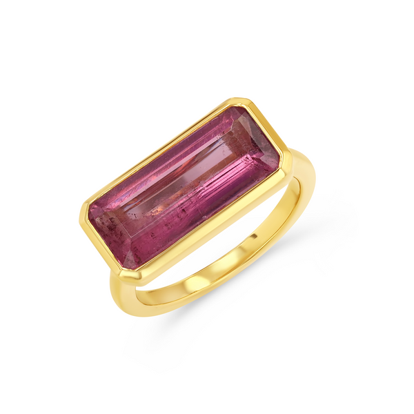 starling 4.20ct Pink Tourmaline Elongated Bezel Ring