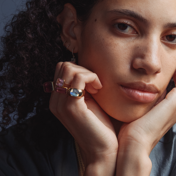 Starling 4.26ct Light Pink Tourmaline Cushion Bezel Ring