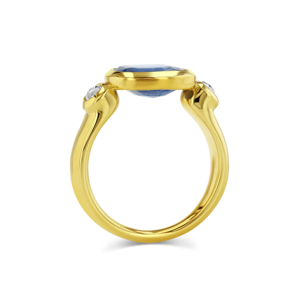Starling 4.48ct Burma Sapphire & Diamond Floating Bezel Ring