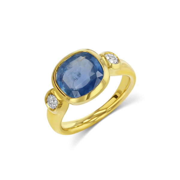starling 4.48ct Burma Sapphire & Diamond Floating Bezel Ring