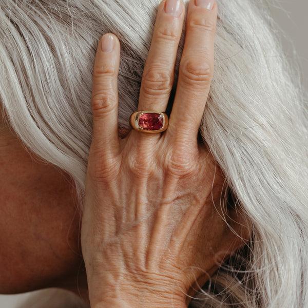 Starling 5.94CT PINK TOURMALINE DOUBLE PRONG CLOUD RING