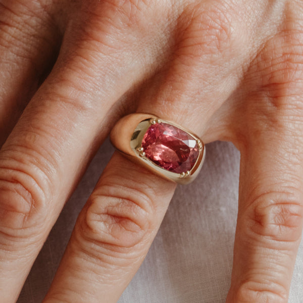 Starling 5.94CT PINK TOURMALINE DOUBLE PRONG CLOUD RING