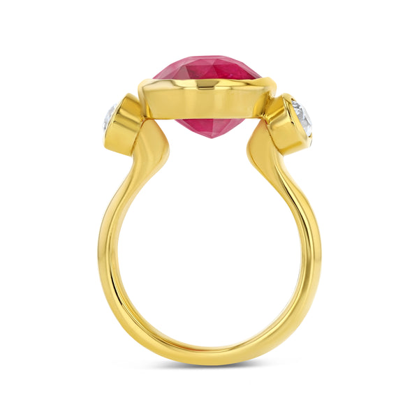 Starling 9.10ct Vibrant Pink Mahenge Spinel And Diamond Ring