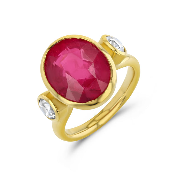 starling 9.10ct Vibrant Pink Mahenge Spinel and Diamond Ring