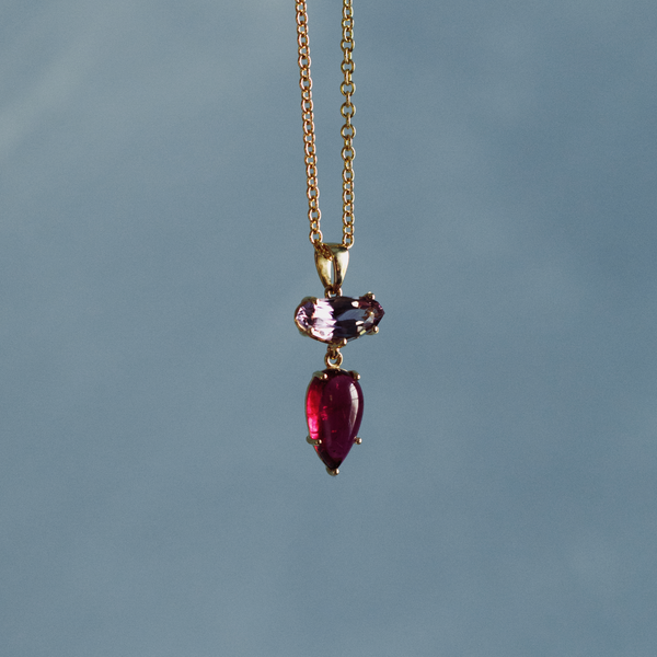 Starling Amethyst And Tourmaline Cabochon Vessel Charm