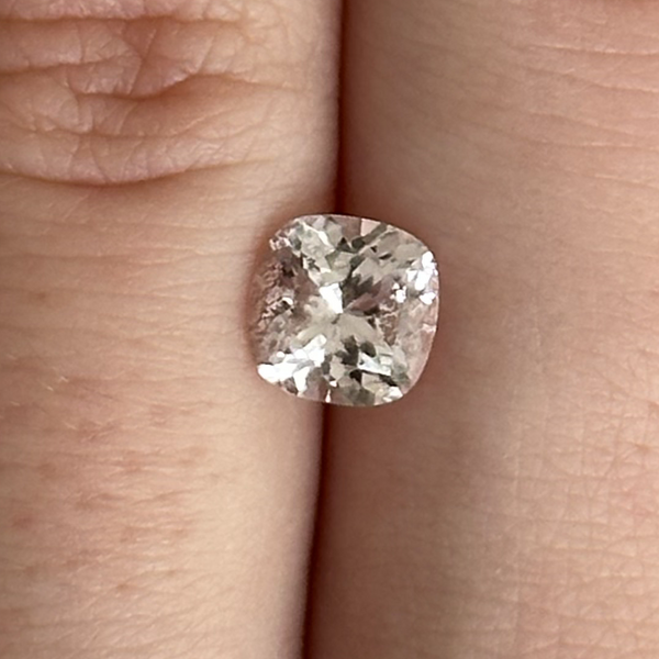 Starling Bespoke 1.17ct Pale Light Pink Topaz Cushion Cut