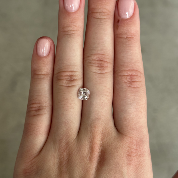 Starling Bespoke 1.17ct Pale Light Pink Topaz Cushion Cut