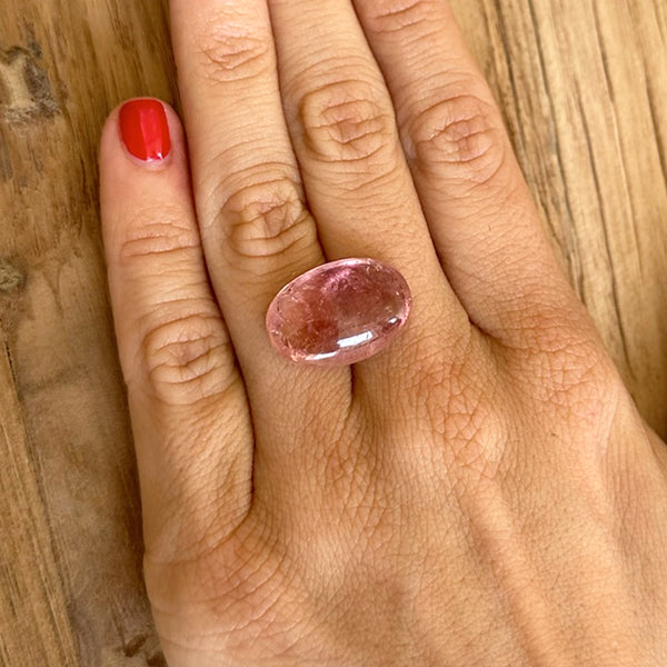 Starling BESPOKE 15.1CT OVAL CABACHON PINK TOURMALINE