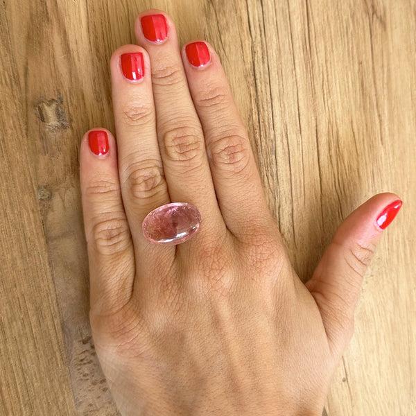 Starling BESPOKE 15.1CT OVAL CABACHON PINK TOURMALINE