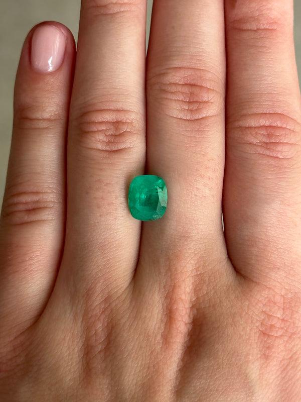 Starling Bespoke 2.57ct Zambian Emerald Cushion Cut