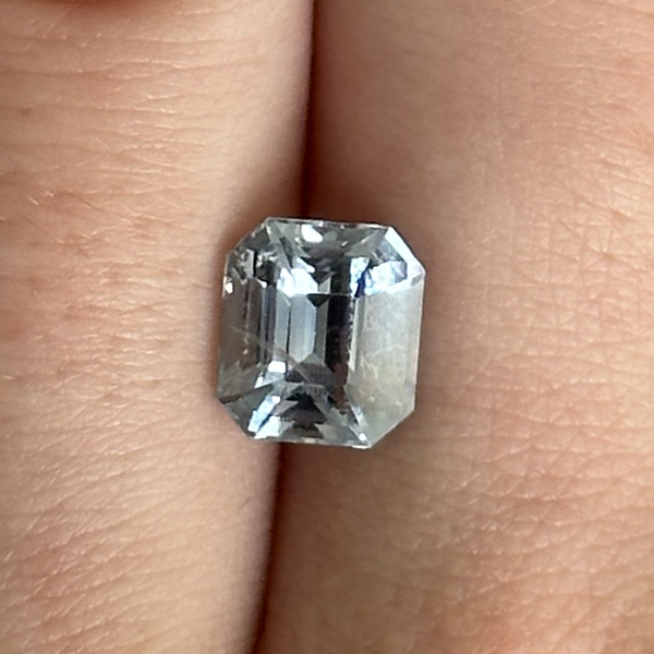 Starling Bespoke 2.58ct Pale Light Blue Sapphire Asscher Cut