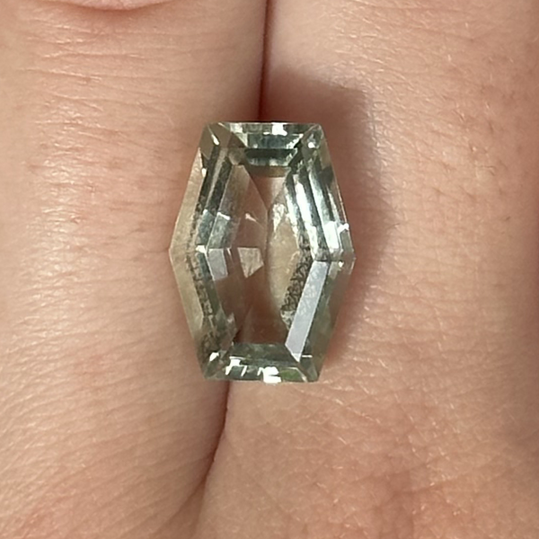 Starling Bespoke 6.32ct Green Amethyst Hexagonal Set Cut