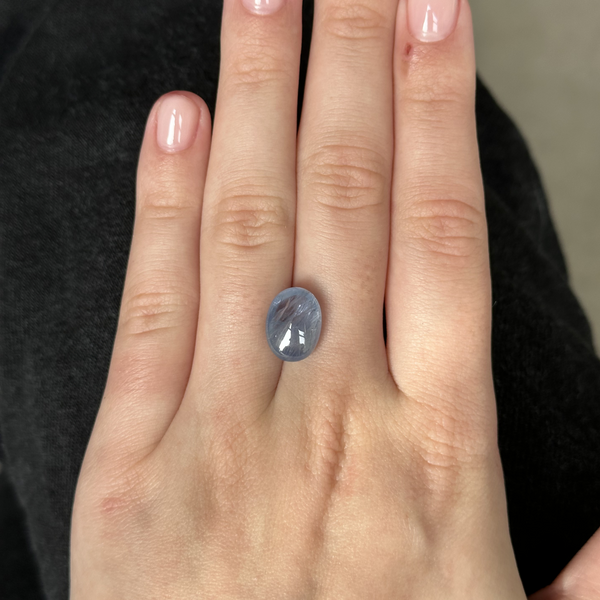 Starling Bespoke 8.30ct Grayish Blue Sapphire Cabochon