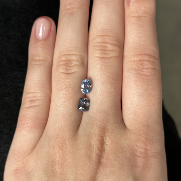 Starling Bespoke Toi Et Moi Dark Denim Spinel & Light Blue Sapphire