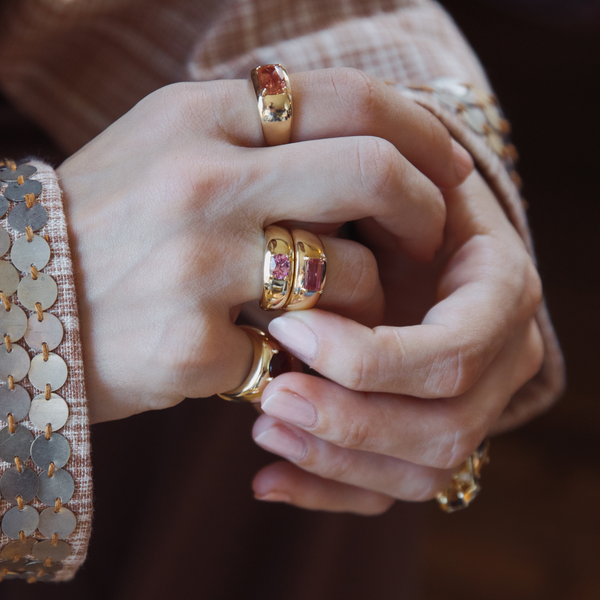 Starling 0.98ct Imperial Topaz Step Cut Cloud Ring